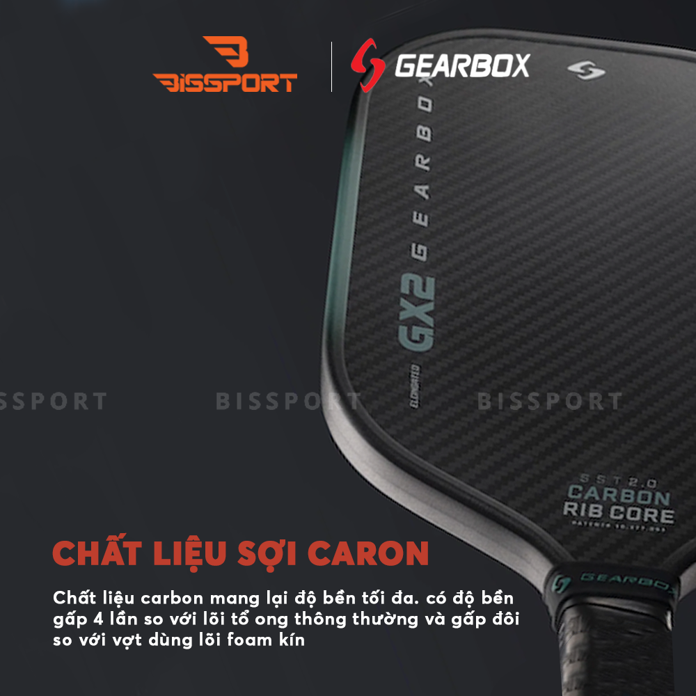 Vợt Pickleball Gearbox GX2 Hybrid Chính Hãng - Vàng Hồng Limited - Mặt Nhám - Trợ Lực - Toàn Diện - Kiểm Soát Tối Ưu